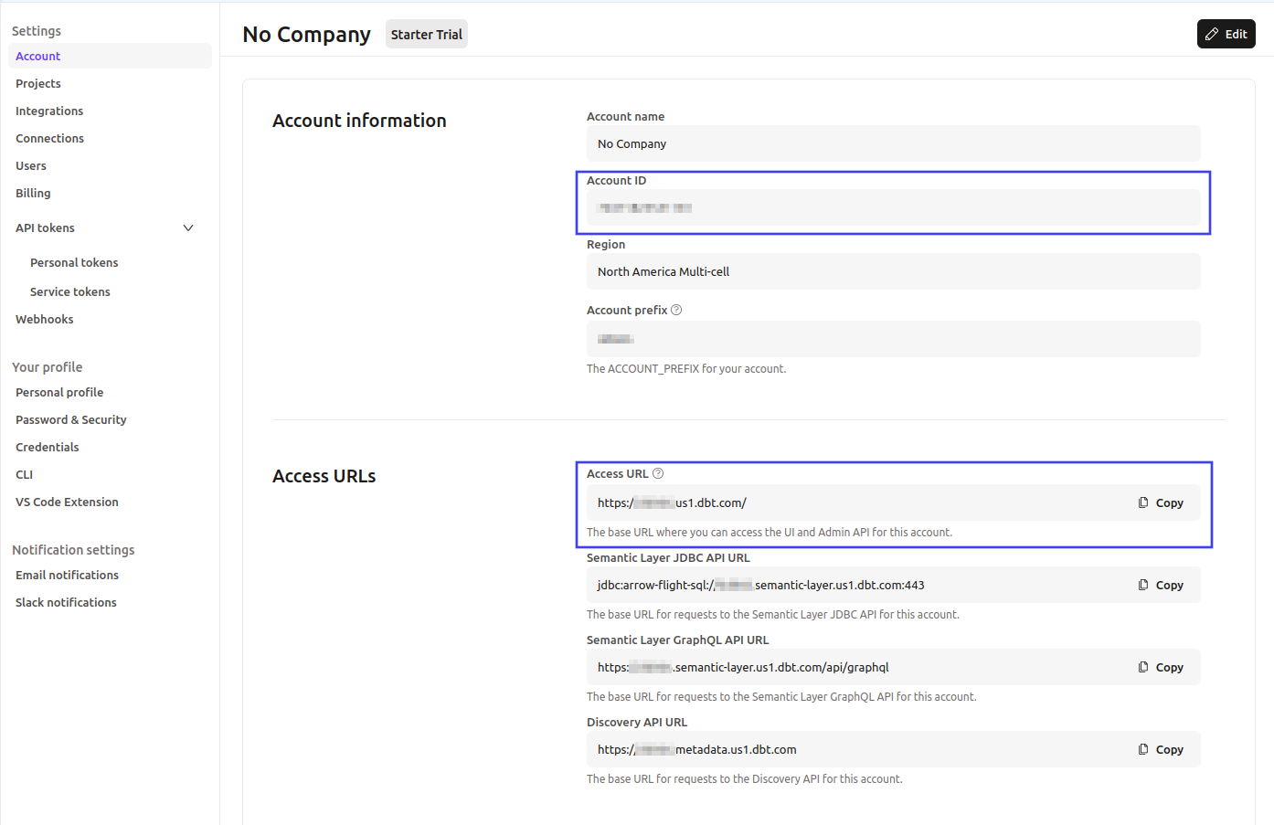 dbt Cloud Account ID